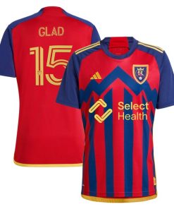 Justen Glad Real Salt Lake adidas 2024 Peak Utah Replica Player Jersey?¨C Red