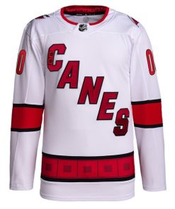 Alternative view of Carolina Hurricanes adidas  Away  Primegreen Authentic Custom Jersey - White