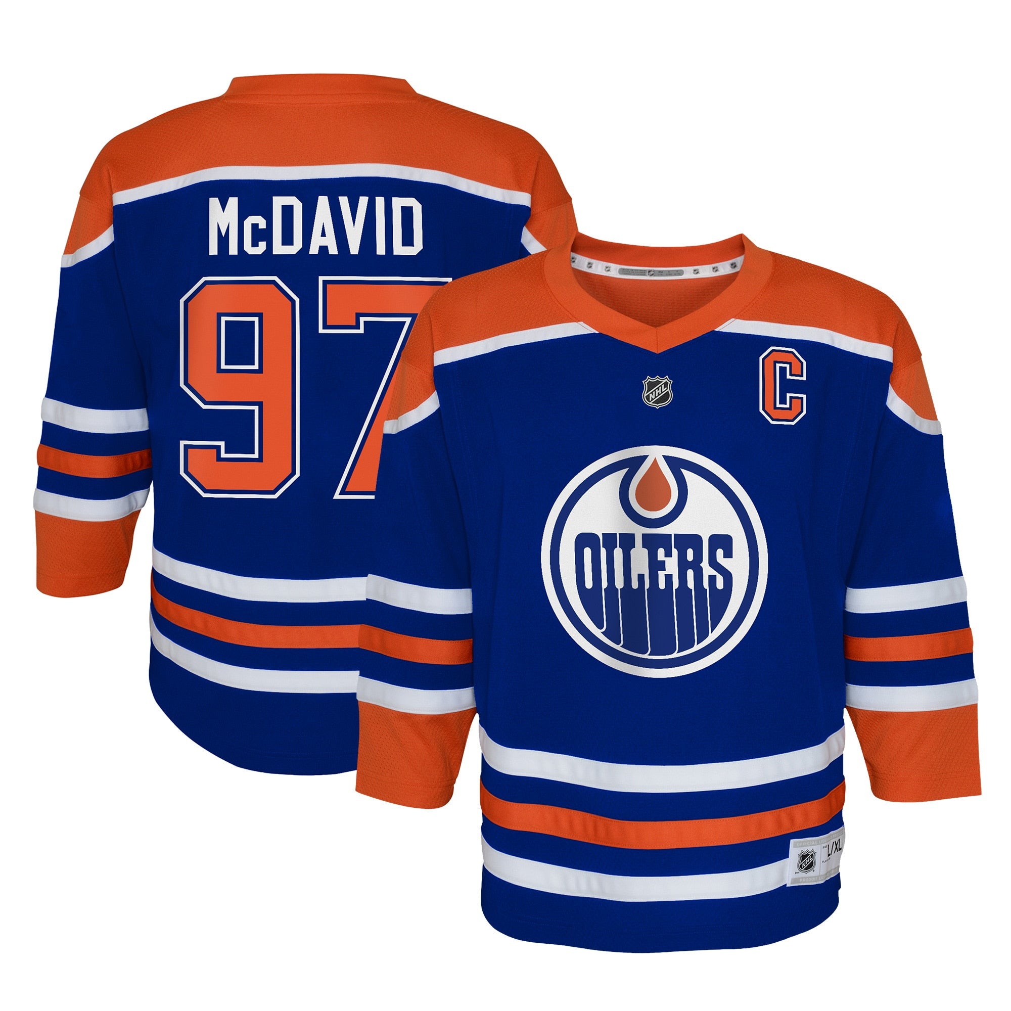 Connor McDavid Edmonton Oilers Youth Alternate Replica Player Jersey - Light Beige/Royal - Image 6