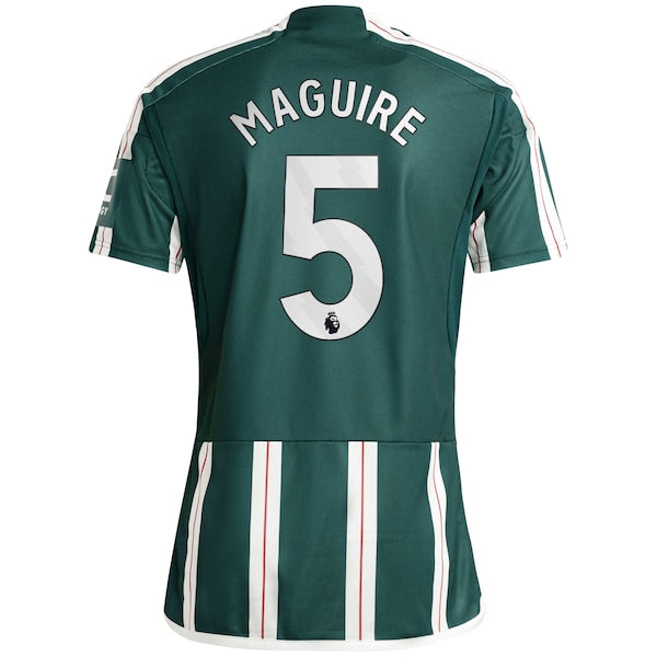Harry Maguire Manchester United adidas 2023/24 Away Replica Player Jersey - Green/Red - Image 4