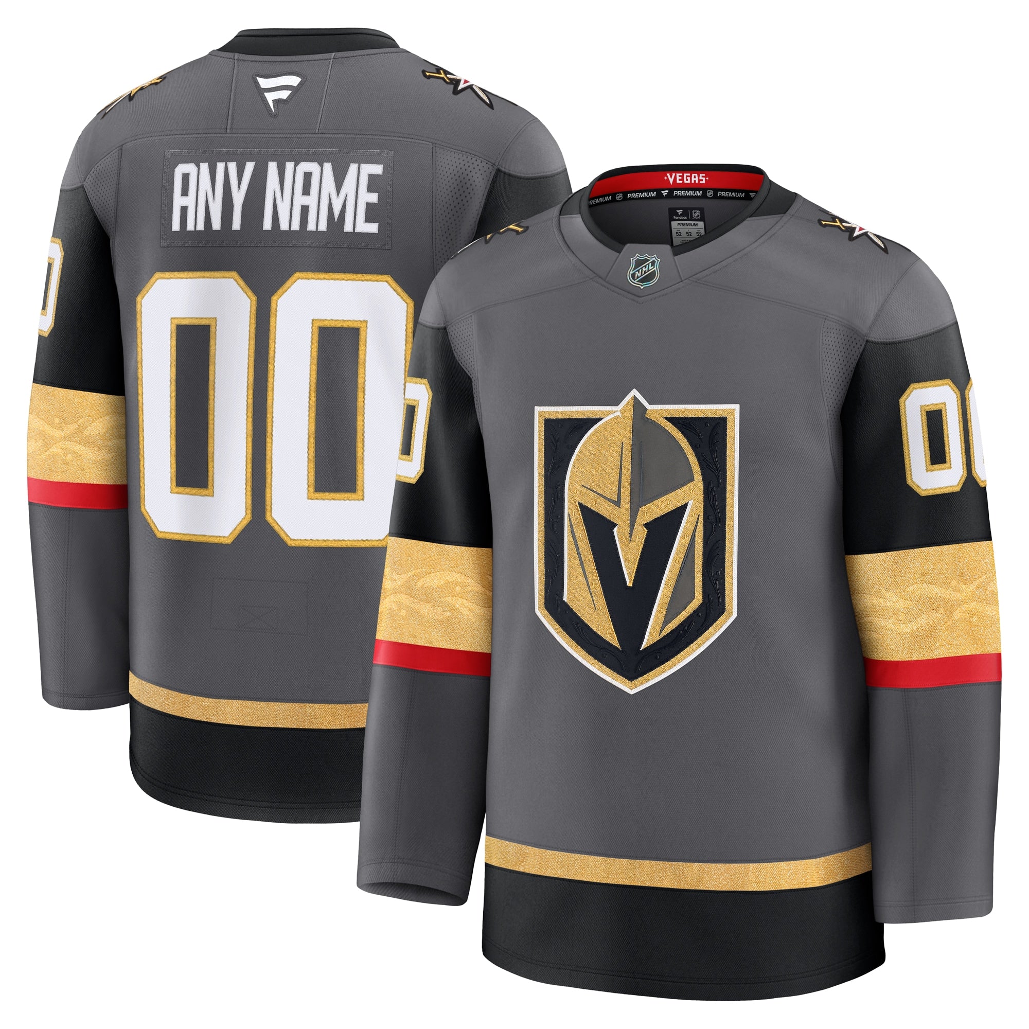 Vegas Golden Knights Home Premium Custom Jersey - Gold/Gray/White - Image 7