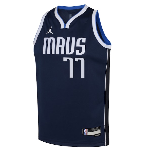 Luka Doncic Dallas Mavericks Jordan Brand Youth Swingman Jersey - Statement Edition - Navy - Image 2