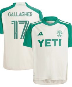 Jon Gallagher Austin FC adidas Youth 2024 The Armadillo Kit Replica Player Jersey?¨C Tan