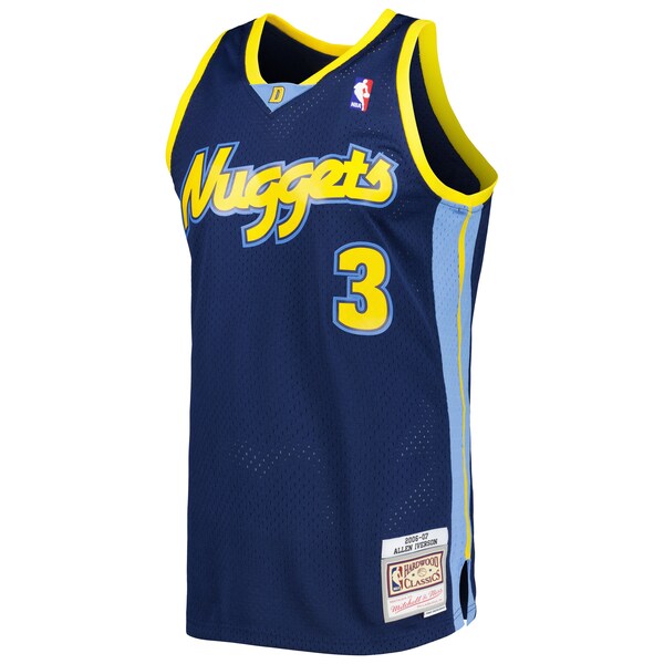 Allen Iverson Denver Nuggets Hardwood Classics Swingman Jersey - Navy - Image 2