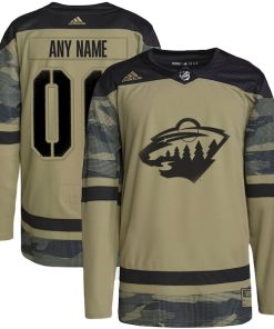 Minnesota Wild adidas Military Appreciation Team Authentic Custom Practice Jersey - Camo