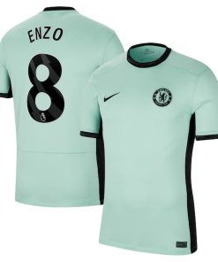 Alternative view of Enzo Fern¨¢ndez Chelsea Nike 2023/24 Third Stadium Replica Player Jersey - Mint/Blue/Navy