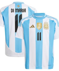 Angel Di Maria Argentina National Team adidas Youth 2024 Home Replica Jersey - White