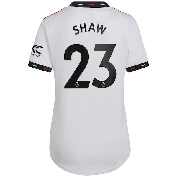 Luke Shaw Manchester United adidas Women's 2022/23 Away Replica Player Jersey - White - Image 3