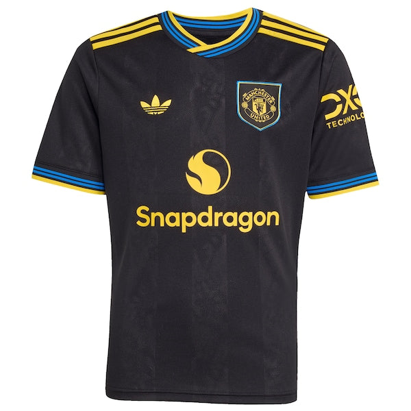 Manchester United adidas Youth 2025/26 Third Replica Jersey - Black/White/Red - Image 3