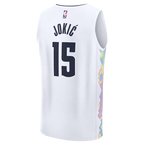 Nikola Jokic Denver Nuggets Youth 2024/25 Fast Break Player Jersey - City Edition - White - Image 3