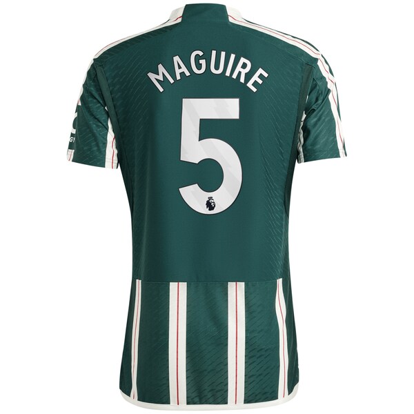 Harry Maguire Manchester United adidas 2023/24 Away Authentic Player Jersey - Green/Red - Image 6