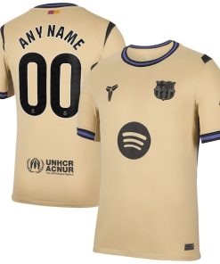 Barcelona Nike 2025/26 Away Stadium Replica Custom Jersey - Gold/Navy