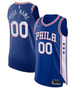 Philadelphia 76ers Nike 2021/22 Diamond Authentic Custom Jersey - Icon Edition - Royal