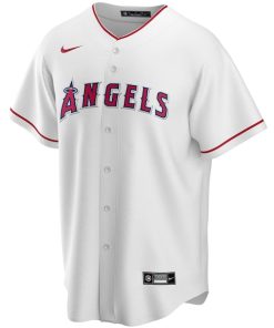 Alternative view of Los Angeles Angels Nike Home Replica Custom Jersey - White