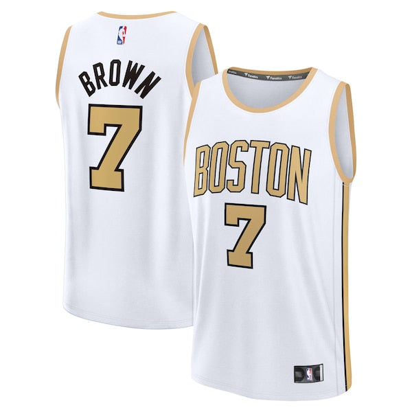 Jaylen Brown Boston Celtics Youth 2025/26 City Edition Fast Break Jersey - White