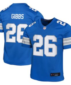 Alternative view of Jahmyr Gibbs Detroit Lions Nike Youth Team Player Game Jersey - Blue