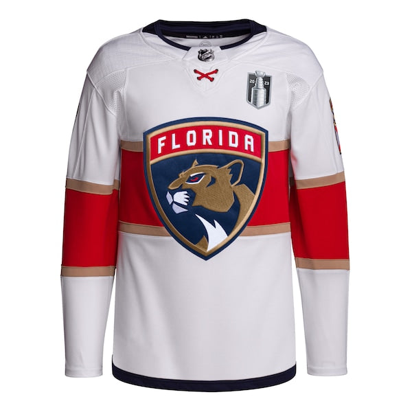 Florida Panthers adidas 2023 Stanley Cup Final Away Primegreen Jersey - White - Image 2