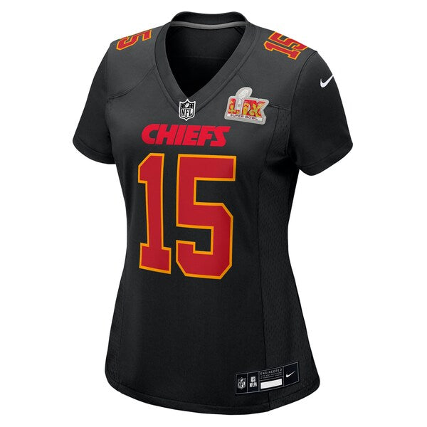 Patrick Mahomes Kansas City Chiefs Nike Women's Super Bowl LIX Fashion Game Jersey - Carbon Black/White - Image 3