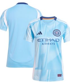 Alternative view of New York City FC adidas Women's 2025 The Excelsior Kit Replica Jersey - Light Blue