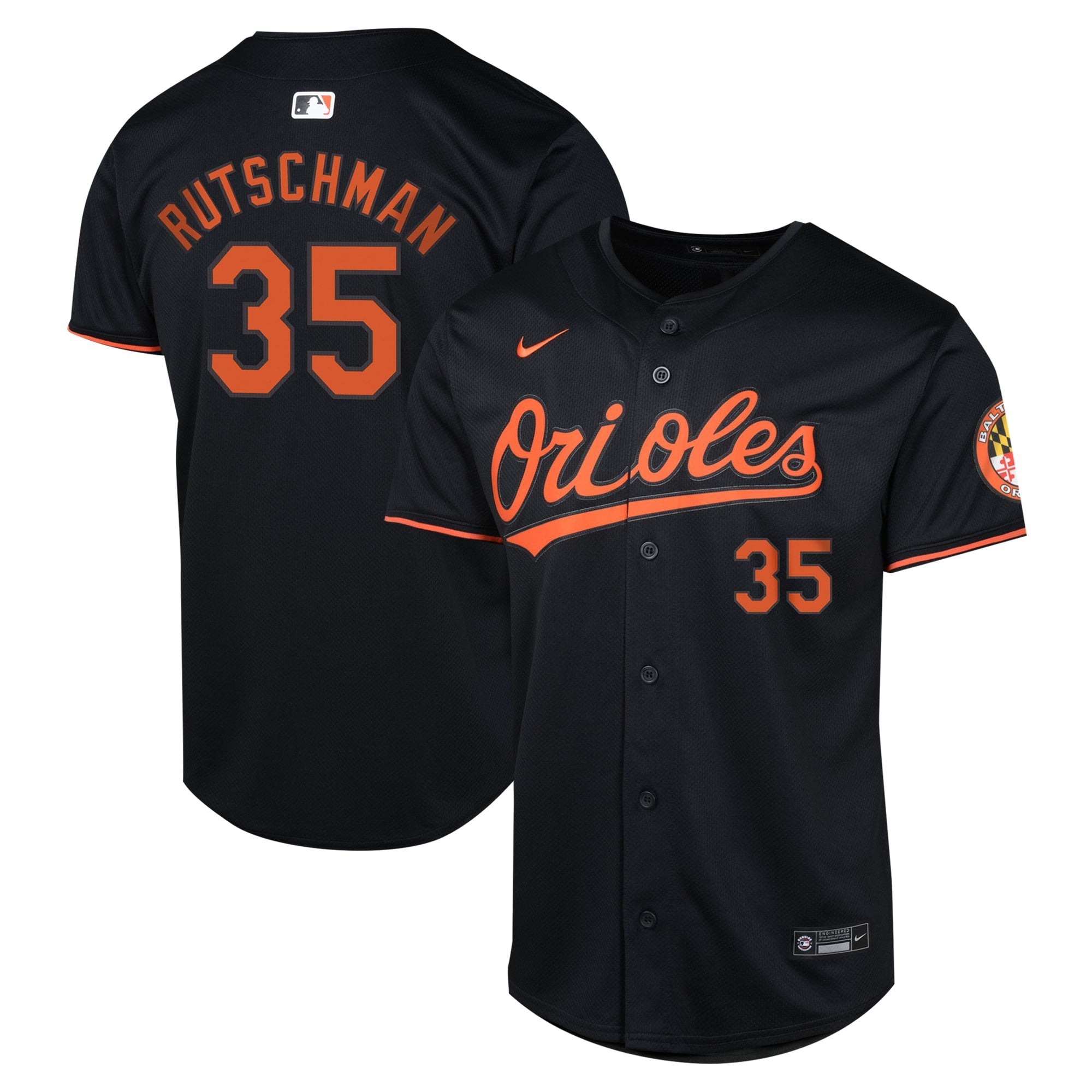 Adley Rutschman Baltimore Orioles Youth Limited Player Jersey - White/Black - Image 6