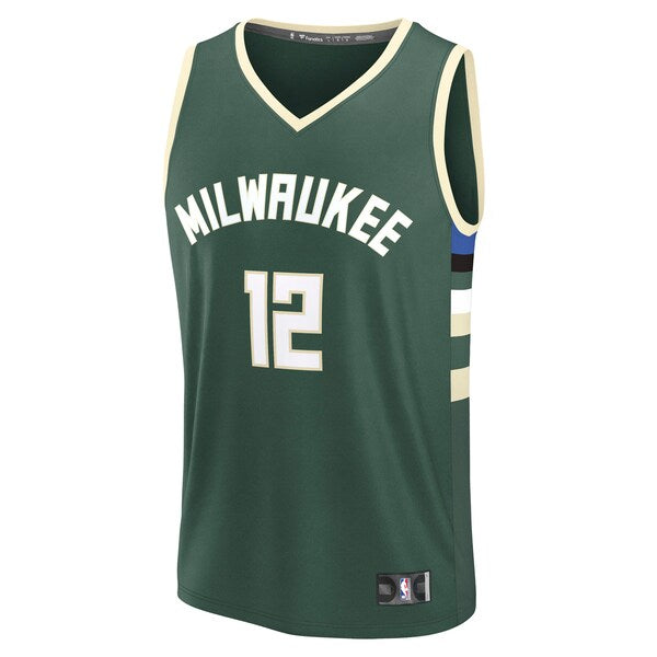 Taurean Prince Milwaukee Bucks Fast Break Replica Player Jersey - Icon Edition - Hunter Green - Image 2