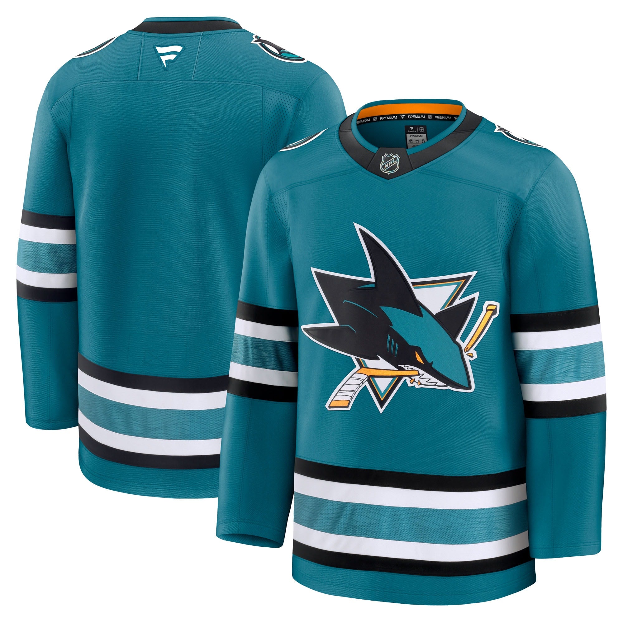San Jose Sharks Alternate Premium Jersey - Black/Teal - Image 10