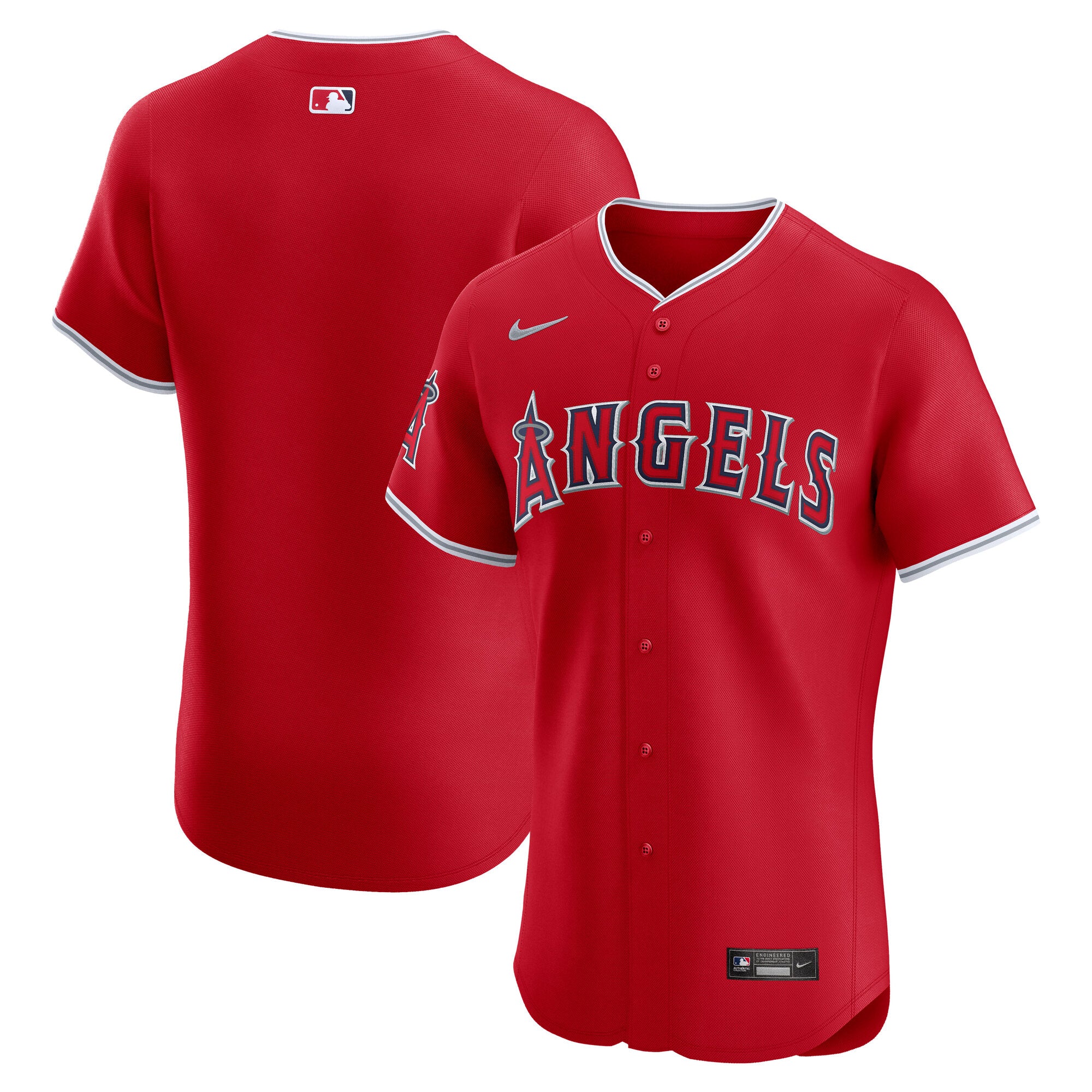 Los Angeles Angels Nike Home Elite Jersey - White/Red - Image 6