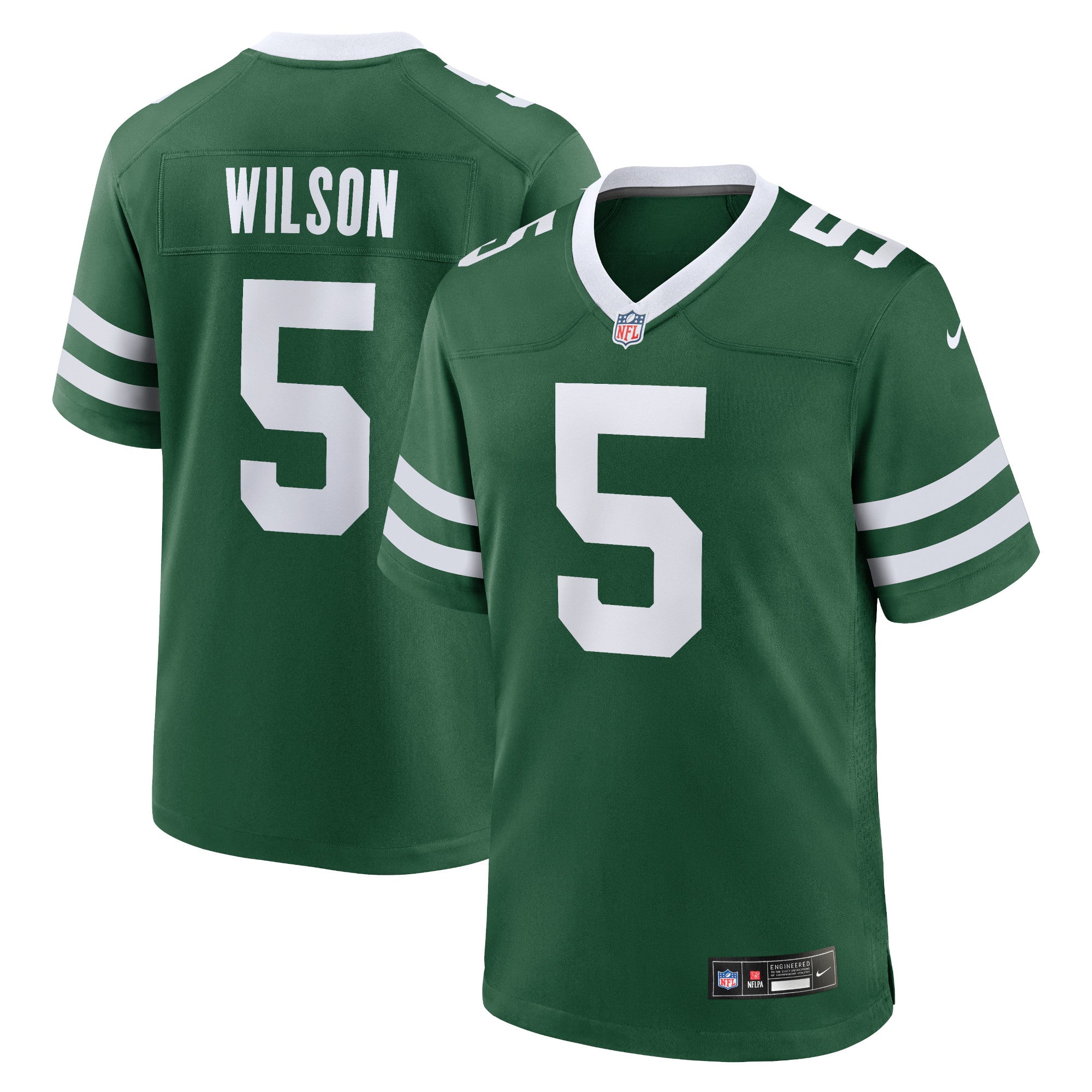 Garrett Wilson New York Jets Nike Game Jersey - Legacy White/Black/Green - Image 6