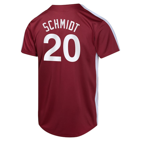 Mike Schmidt Philadelphia Phillies Nike Youth Cooperstown Collection Limited Player Jersey - Burgundy - Image 3