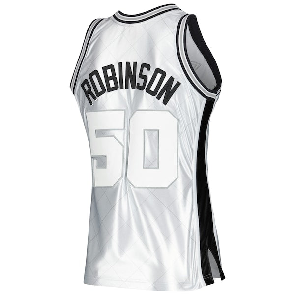 David Robinson San Antonio Spurs 1998/99 Hardwood Classics 75th Anniversary Swingman Jersey - Platinum - Image 3