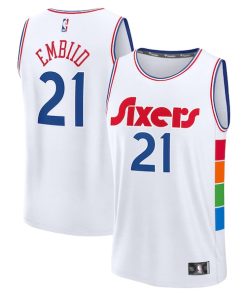 Joel Embiid Philadelphia 76ers  2024/25 Fast Break Player Jersey - City Edition - White