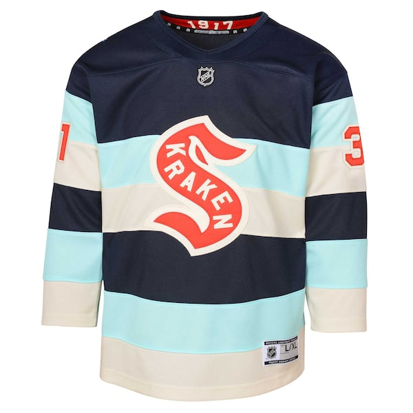 Philipp Grubauer Seattle Kraken Preschool 2024 NHL Winter Classic Premier Player Jersey - Deep Sea Blue - Image 2