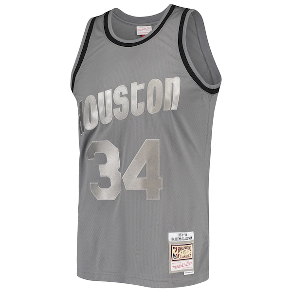 Hakeem Olajuwon Houston Rockets Hardwood Classics Retired Player 1993/94 Metal Works Swingman Jersey - Charcoal - Image 2