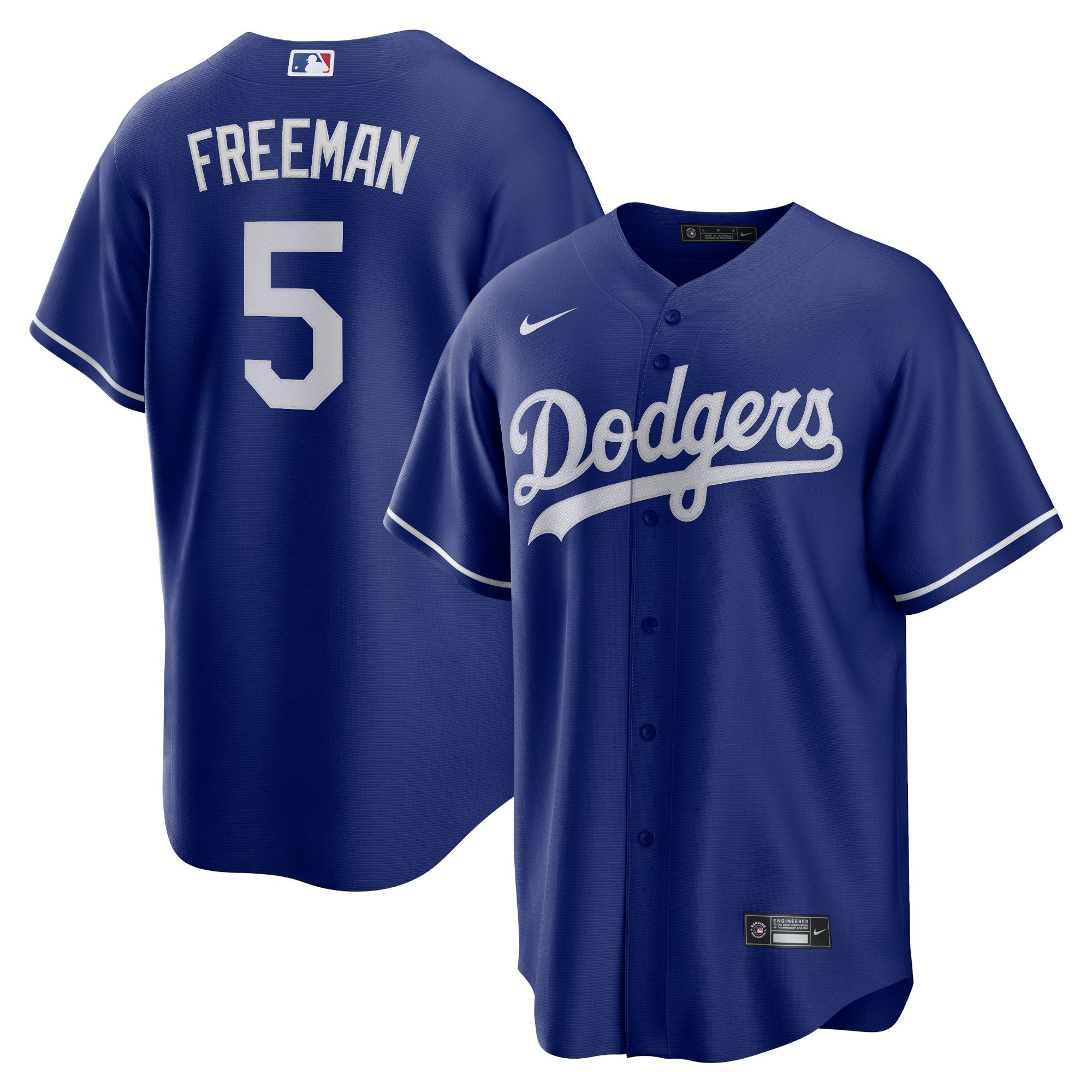 Freddie Freeman Los Angeles Dodgers Nike Road Replica Player Jersey - Gray/Royal/White - Image 5