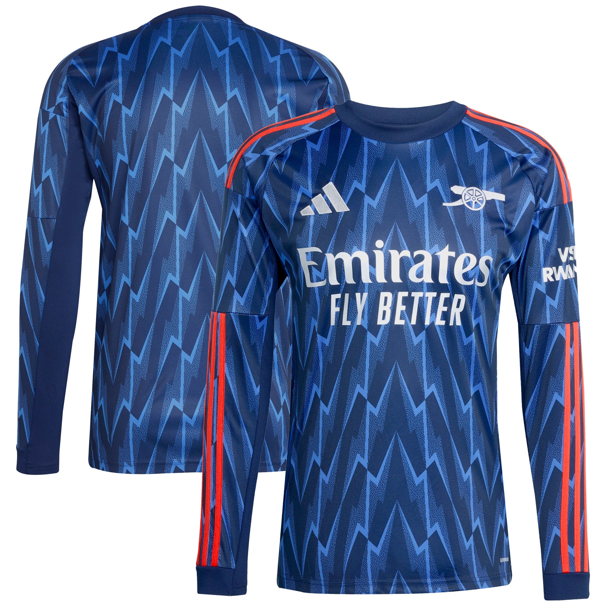 Arsenal adidas 2025/26 Third Replica Long Sleeve Jersey - White/Blue/Red - Image 7