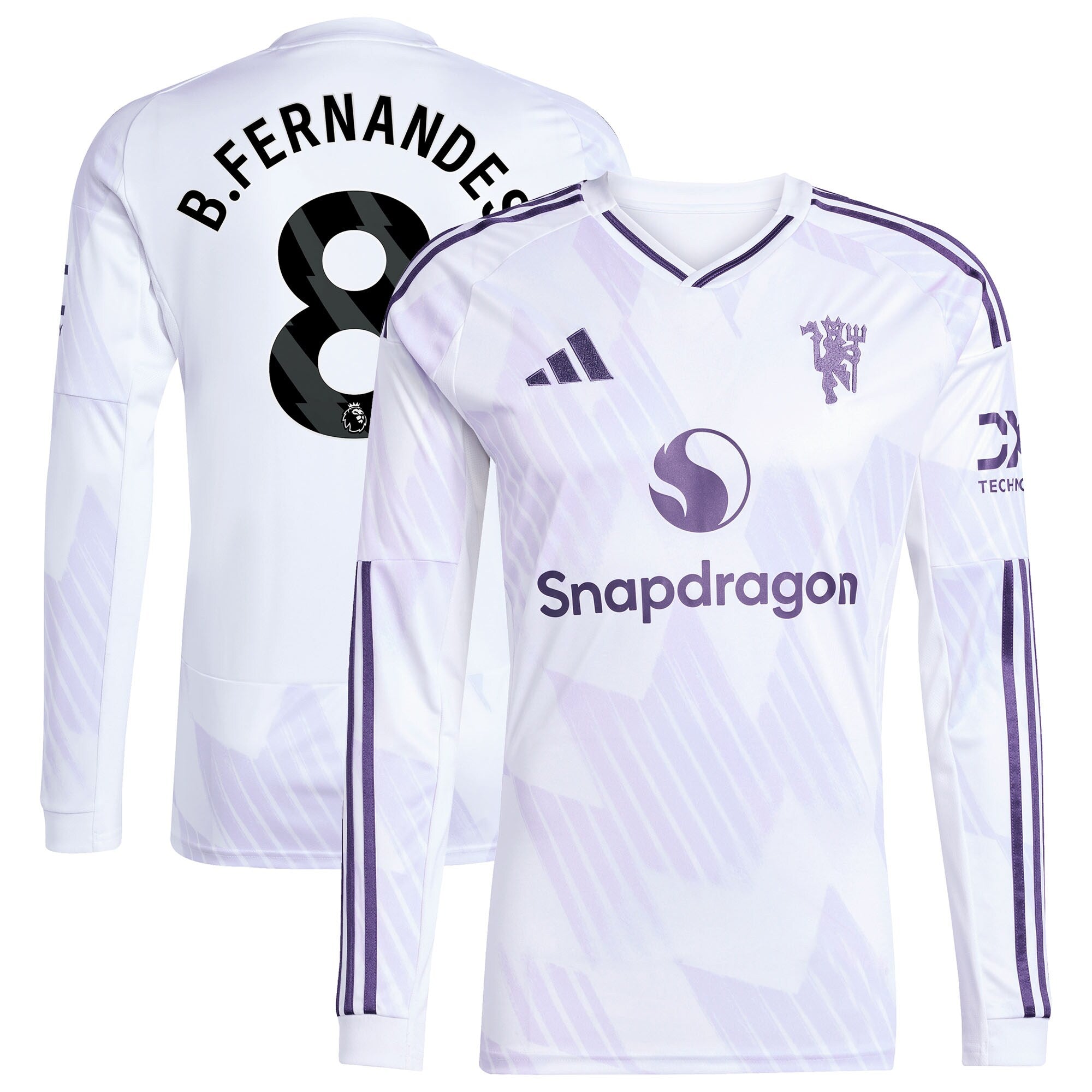 Bruno Fernandes Manchester United adidas 2025/26 Third Replica Long Sleeve Player Jersey - Black/Red/White - Image 8