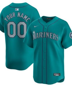 Seattle Mariners Nike  Alternate Limited Custom Jersey?¨C Aqua