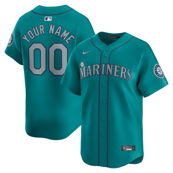 Seattle Mariners Nike Alternate Limited Custom Jersey?ยจC Aqua
