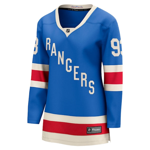 Mika Zibanejad New York Rangers Women's Centennial Breakaway Jersey - Blue - Image 2