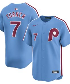 Trea Turner Philadelphia Phillies Nike Alternate Limited Player Jersey?¨C Light Blue