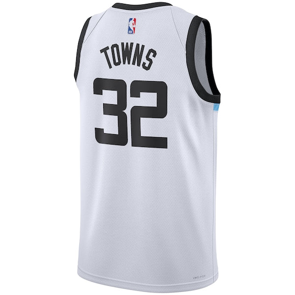 Karl-Anthony Towns Minnesota Timberwolves Nike Unisex 2022/23 Swingman Jersey - City Edition - White - Image 3