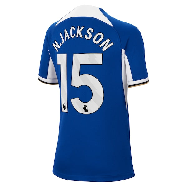 Nicolas Jackson Chelsea Nike Youth 2023/24 Home Stadium Replica Jersey - Blue - Image 3
