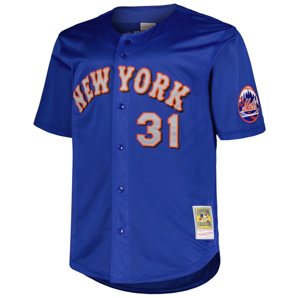 Mike Piazza New York Mets Big & Tall Cooperstown Collection Mesh Batting Practice Jersey - Royal/Orange - Image 3