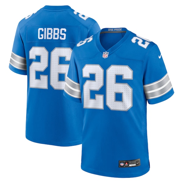 Jahmyr Gibbs Detroit Lions Nike Game Jersey - Blue - Image 2