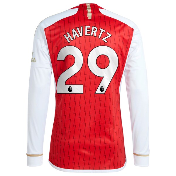 Kai Havertz Arsenal adidas 2023/24 Home Replica Player Long Sleeve Jersey - Red - Image 2