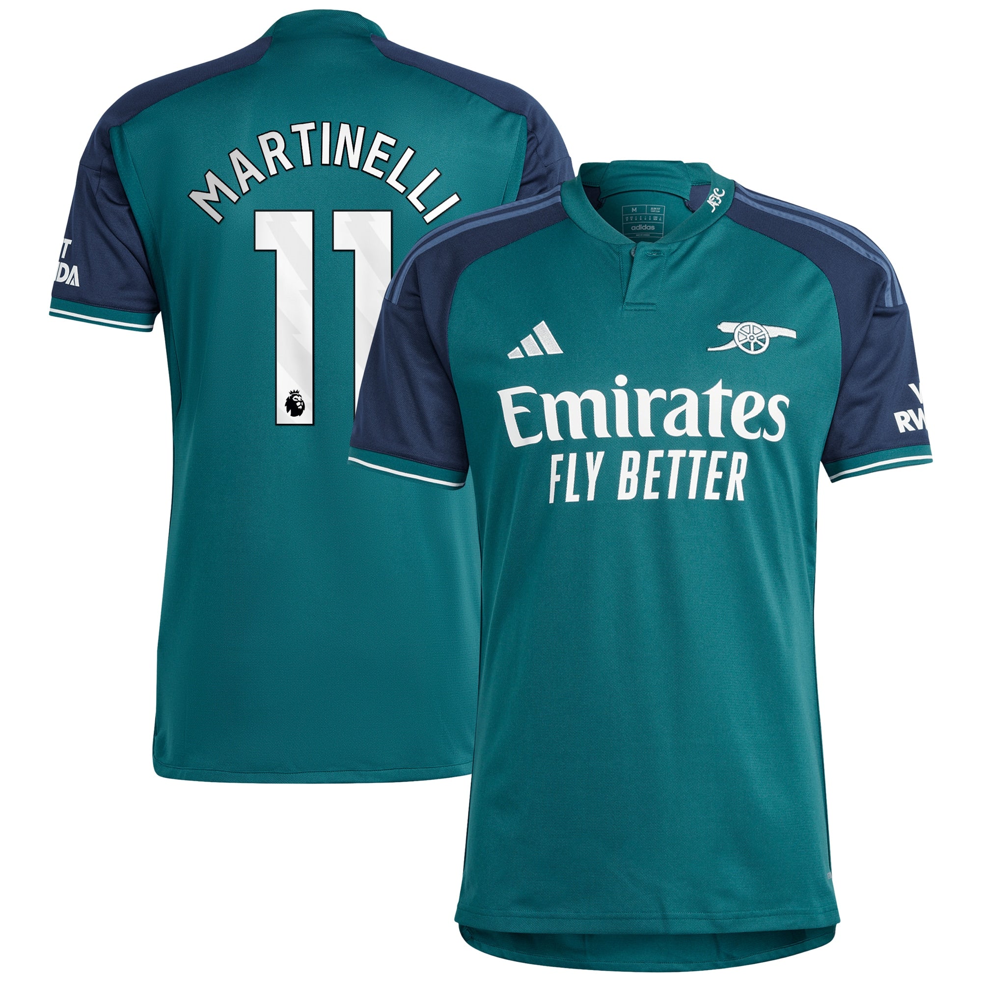 Gabriel Martinelli Arsenal adidas 2023/24 Away Replica Player Jersey - Yellow/Green - Image 6