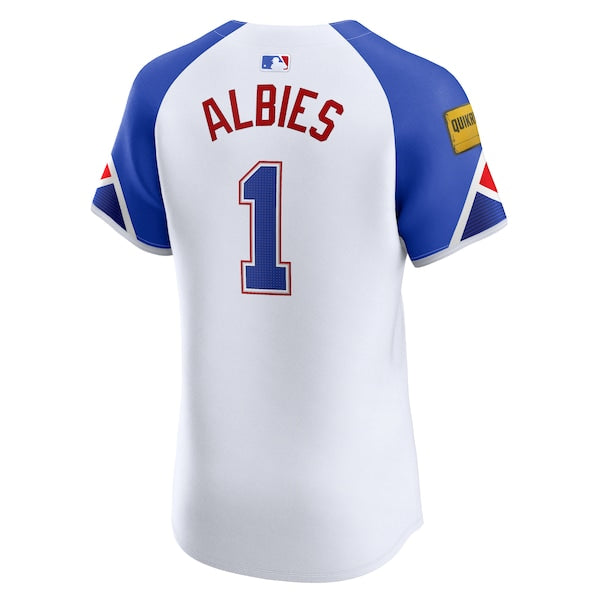 Ozzie Albies Atlanta Braves Nike City Connect Elite Jersey - White - Image 5
