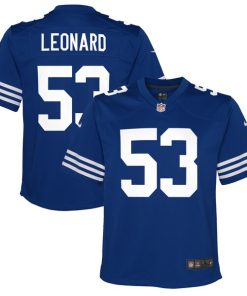 Alternative view of Shaquille Leonard Indianapolis Colts Nike Youth Game Jersey - Royal/Blue