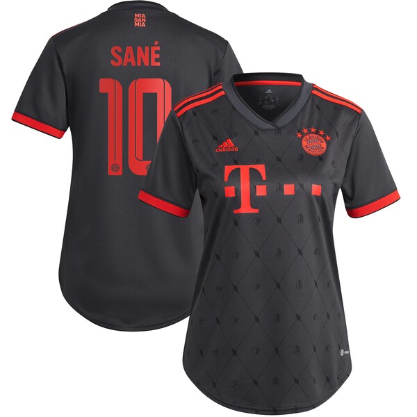 Leroy San¨¦ Bayern Munich adidas Women's 2022/23 Third Replica Player Jersey - Charcoal