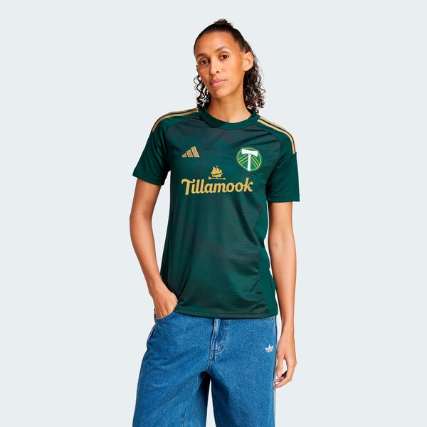 Portland Timbers adidas Women's 2025 Forever Green & Gold Replica Jersey - Green - Image 2